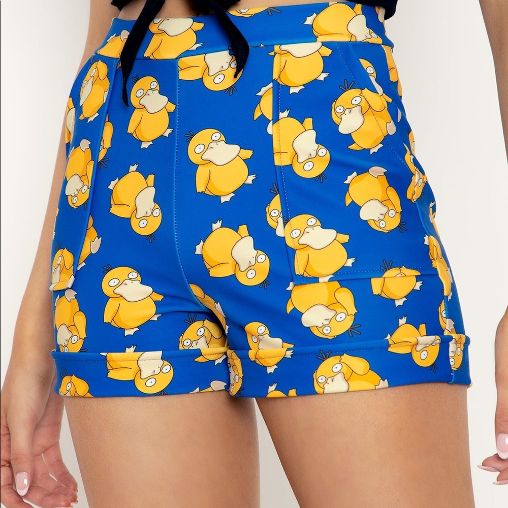 Blackmilk Psyduck Pokémon Cuffed Shorts Medium